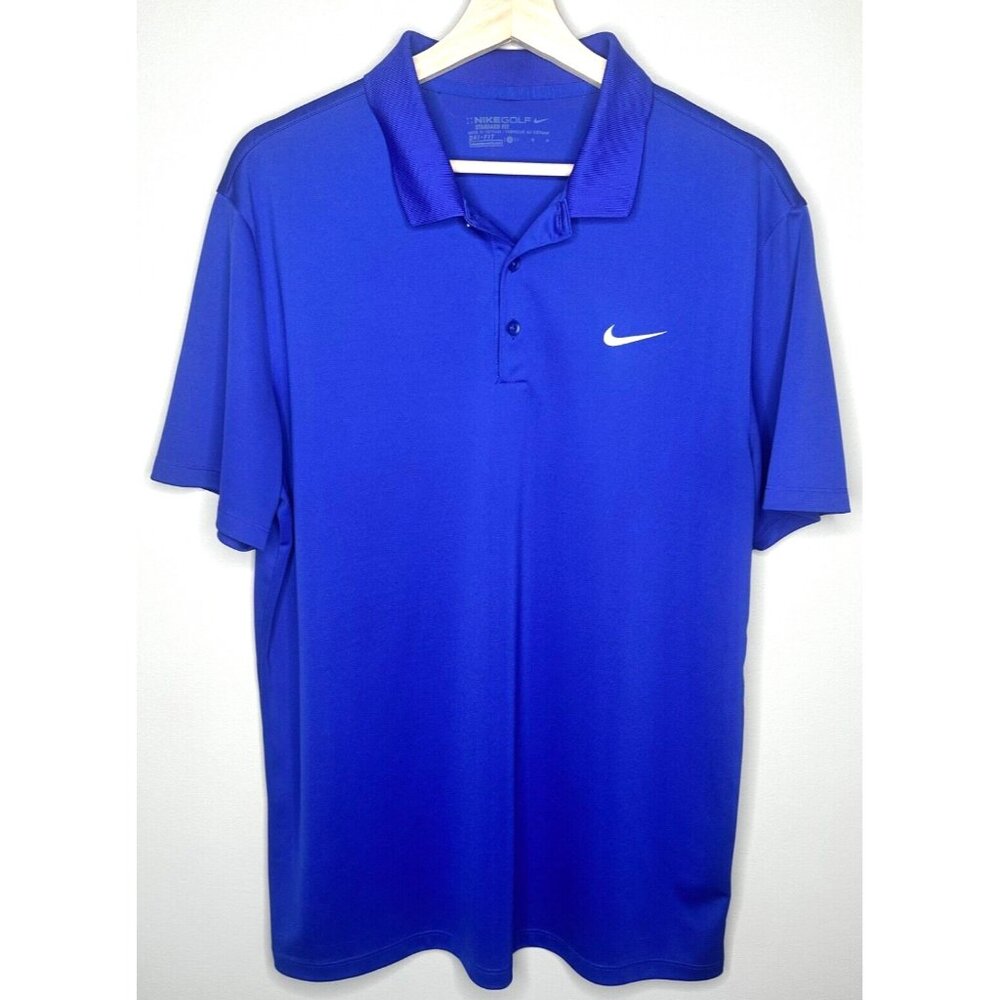 Nike Mens Shirt Golf Polo Dri-Fit Poly Performance Royal Purple Size Large